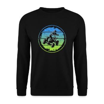 Pilote de VTT Retro Design Quad Quad Quad Bike - Sweat-shirt Unisexe - noir - Devant - Alina (178cm) & Michal (187cm)