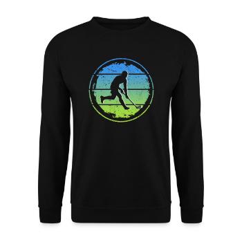 Floorball Player Retro Floorball Player Floorball - Unisex Sweatshirt - black - Front - Alina (178cm) & Michal (187cm)