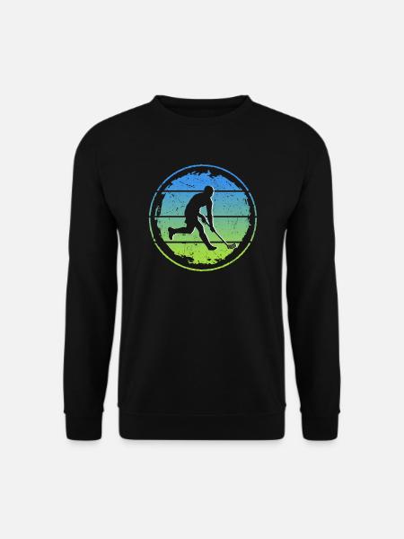 Unihockey Spieler Retro Floorballspieler Floorball - Unisex Pullover - Schwarz