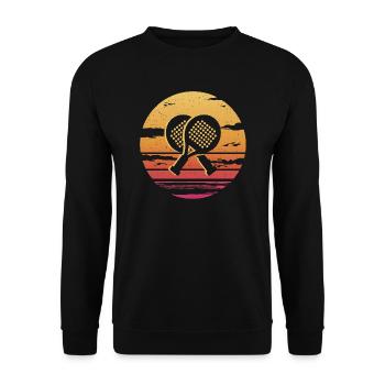 Padel tennis Padel player Retro Padel - Unisex Sweatshirt - black - Front - Alina (178cm) & Michal (187cm)