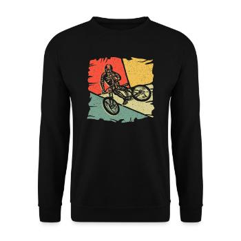 Mountain Bike Bike Cyclist Mountain Bike - Unisex Sweatshirt - black - Front - Alina (178cm) & Michal (187cm)