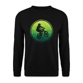 Mountain Biking Fahrrad Radfahren Mountainbike - Unisex Pullover - Schwarz - Vorne - Alina (178cm) & Michal (187cm)