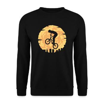 Fahrrad Tricks Radfahrer Stunt BMX - Unisex Pullover - Schwarz - Vorne - Alina (178cm) & Michal (187cm)