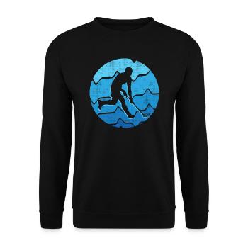 Floorball Player Floorballer Graphic Floorball - Unisex Sweatshirt - black - Front - Alina (178cm) & Michal (187cm)