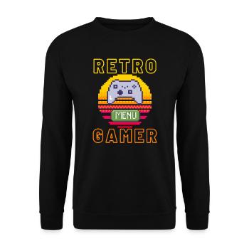 Retro Gamer - Unisex Pullover - Schwarz - Vorne - Alina (178cm) & Michal (187cm)