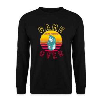 Game Over - Unisex Sweatshirt - black - Front - Alina (178cm) & Michal (187cm)