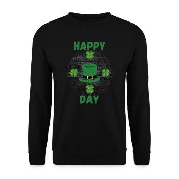 Happy Day - Unisex Sweatshirt - black - Front - Alina (178cm) & Michal (187cm)