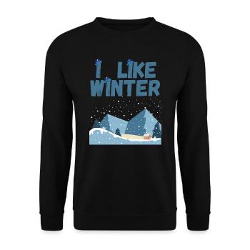 Ich mag den Winter - Unisex Pullover - Schwarz - Vorne - Alina (178cm) & Michal (187cm)