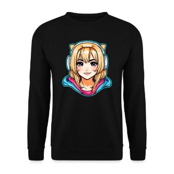 Jolie fille d’anime - Sweat-shirt Unisexe - noir - Devant - Alina (178cm) & Michal (187cm)