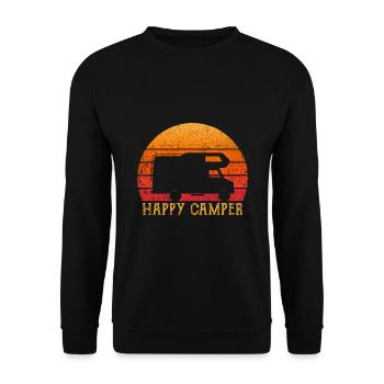 Cadeau de caravane camping-car Happy Camper Camping - Sweat-shirt Unisexe - noir - Devant - Alina (178cm) & Michal (187cm)