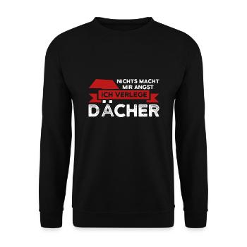 Dachdecker Beruf Dachdeckermeister Geschenk - Unisex Pullover - Schwarz - Vorne - Alina (178cm) & Michal (187cm)