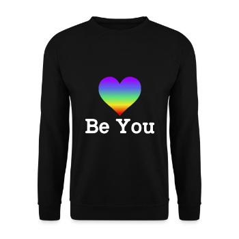Be You Gay Pride Lgbtq Rainbow Transgender Bisexua - Unisex Pullover - Schwarz - Vorne - Alina (178cm) & Michal (187cm)