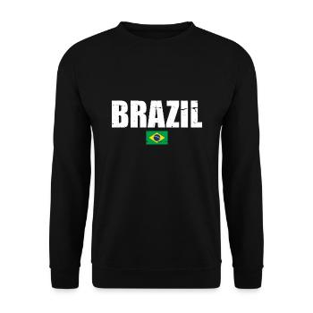 Brésil Brésil Drapeau brésilien - Sweat-shirt Unisexe - noir - Devant - Alina (178cm) & Michal (187cm)