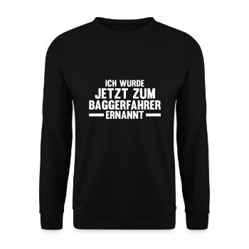 Baggerfahrer Job Bagger Geschenk - Unisex Pullover - Schwarz - Vorne - Alina (178cm) & Michal (187cm)