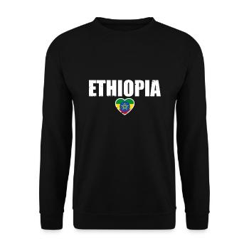 Ethiopie Ethiopie Drapeau Éthiopien - Sweat-shirt Unisexe - noir - Devant - Alina (178cm) & Michal (187cm)