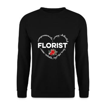 Retro Graphic Botanical Flowers Gardening Plant Lo - Unisex Pullover - Schwarz - Vorne - Alina (178cm) & Michal (187cm)