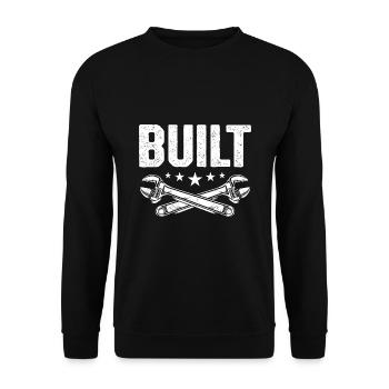 Built Graphic Car Lover Car Mechanic Vehicle Techn - Unisex Sweatshirt - black - Front - Alina (178cm) & Michal (187cm)