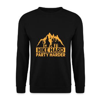 Hiking Hiker Nature Trekking Outdoor Mountaineerin - Unisex Sweatshirt - black - Front - Alina (178cm) & Michal (187cm)
