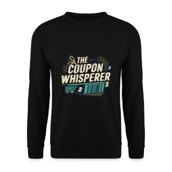 Le coupon Whisperer Couponer Shopper Économisez de l’argent - Sweat-shirt Unisexe - noir - Devant - Alina (178cm) & Michal (187cm)
