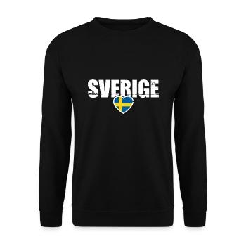 Sverige Sweden Vintage Schwedische Flagge Schweden - Unisex Pullover - Schwarz - Vorne - Alina (178cm) & Michal (187cm)
