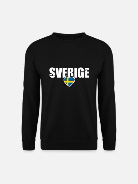 Sverige Sweden Vintage Swedish Flag Sweden - Unisex Sweatshirt - black