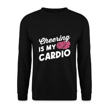 Cheering Is My Cardio Cheerleading Cheerleader Gym - Unisex Pullover - Schwarz - Vorne - Alina (178cm) & Michal (187cm)