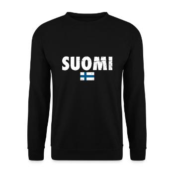 Suomi Finland Finnish flag Finn - Unisex Sweatshirt - black - Front - Alina (178cm) & Michal (187cm)