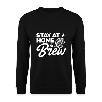 Stay At Home And Brew Homebrewing Brewery Brew Bee - Unisex Pullover - Schwarz - Vorne - Alina (178cm) & Michal (187cm)