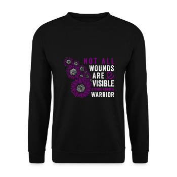 bewusstseGebärmutterfibroid-Kriegerin Unsichtbarer - Unisex Pullover - Schwarz - Vorne - Alina (178cm) & Michal (187cm)