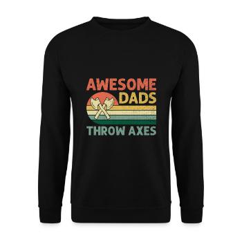 Awesome Dads Throw Axes Hache Throwing Hachette - Sweat-shirt Unisexe - noir - Devant - Alina (178cm) & Michal (187cm)