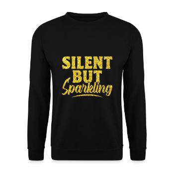 Silent But Sparkling Sayings For Introverts - Unisex Sweatshirt - black - Front - Alina (178cm) & Michal (187cm)