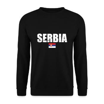 Serbie Vintage Drapeau serbe Serbie - Sweat-shirt Unisexe - noir - Devant - Alina (178cm) & Michal (187cm)