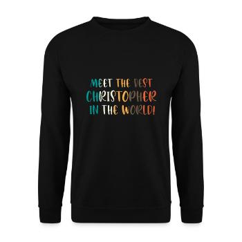 Vorname Christopher Name Christopher Geschenk - Unisex Pullover - Schwarz - Vorne - Alina (178cm) & Michal (187cm)