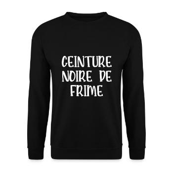 ceinture noire de frime - Sweat-shirt Unisexe - noir - Devant - Alina (178cm) & Michal (187cm)