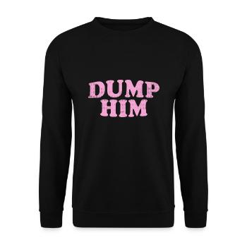 Dump Him Shirt Mädchen Y2K Grafik T-Shirt Damen Anti - Unisex Pullover - Schwarz - Vorne - Alina (178cm) & Michal (187cm)