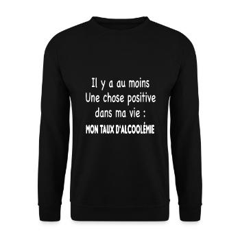 Vie positive - taux d'acloolémie - Sweat-shirt Unisexe - noir - Devant - Alina (178cm) & Michal (187cm)