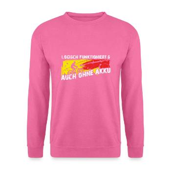 Biken ohne Akku ohne Motor - Unisex Pullover - Pink - Vorne