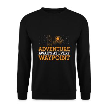 Geocaching Geocache Funny Geocacher Geocacher Sayi - Unisex Sweatshirt - black - Front - Alina (178cm) & Michal (187cm)