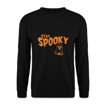 Stay Spooky Halloween Ghost - Unisex Sweatshirt - black - Front - Alina (178cm) & Michal (187cm)