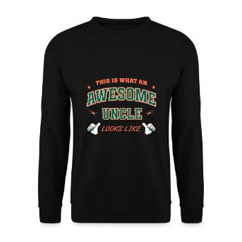 This is What An Awesome Uncle Looks Like Fun Quote - Unisex Sweatshirt - black - Front - Alina (178cm) & Michal (187cm)