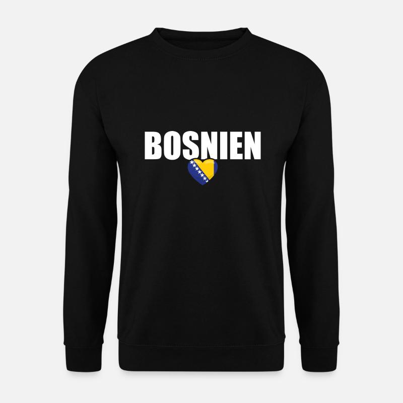 Bosnien Herzegowina Stolz Balkan Bosnische Flagge - Unisex Pullover - Schwarz