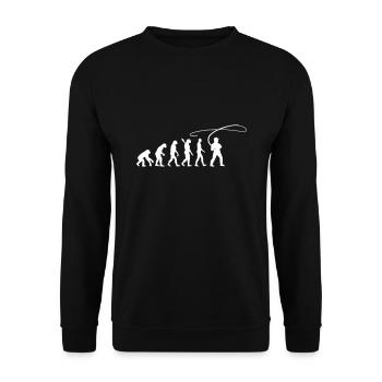 Fliegenfischen - Unisex Pullover - Schwarz - Vorne - Alina (178cm) & Michal (187cm)