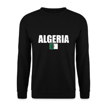 Algeria Algerien Algerische Flagge - Unisex Pullover - Schwarz - Vorne - Alina (178cm) & Michal (187cm)