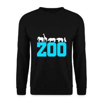 Retro Graphic Animal Keeper Zoo Keeper Animal Love - Unisex Pullover - Schwarz - Vorne - Alina (178cm) & Michal (187cm)