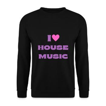 I Love House Music - Sweat-shirt Unisexe - noir - Devant - Alina (178cm) & Michal (187cm)
