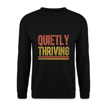 Quietly Thriving Sayings For Introverts - Unisex Sweatshirt - black - Front - Alina (178cm) & Michal (187cm)