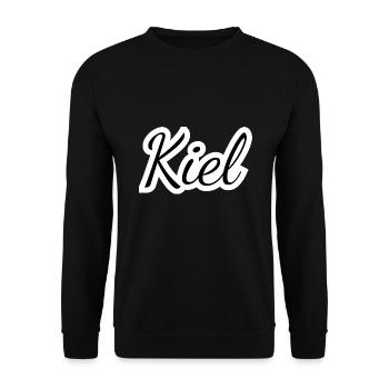 Kiel - Textdesign mit Stadtnamen - Unisex Pullover - Schwarz - Vorne - Alina (178cm) & Michal (187cm)