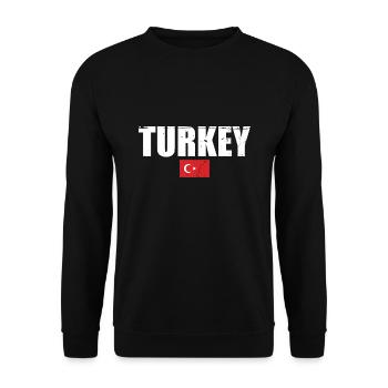 Turkey Vintage Turkish Flag Turkey - Unisex Sweatshirt - black - Front - Alina (178cm) & Michal (187cm)