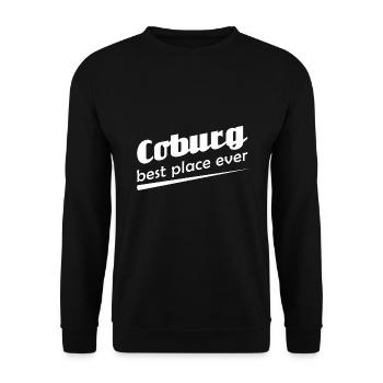 Coburg - Stadt best place ever - Unisex Pullover - Schwarz - Vorne - Alina (178cm) & Michal (187cm)
