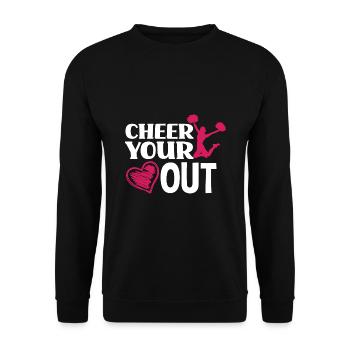 Cheer Your Heart Out Cheerleading Cheerdance Gymna - Unisex Pullover - Schwarz - Vorne - Alina (178cm) & Michal (187cm)